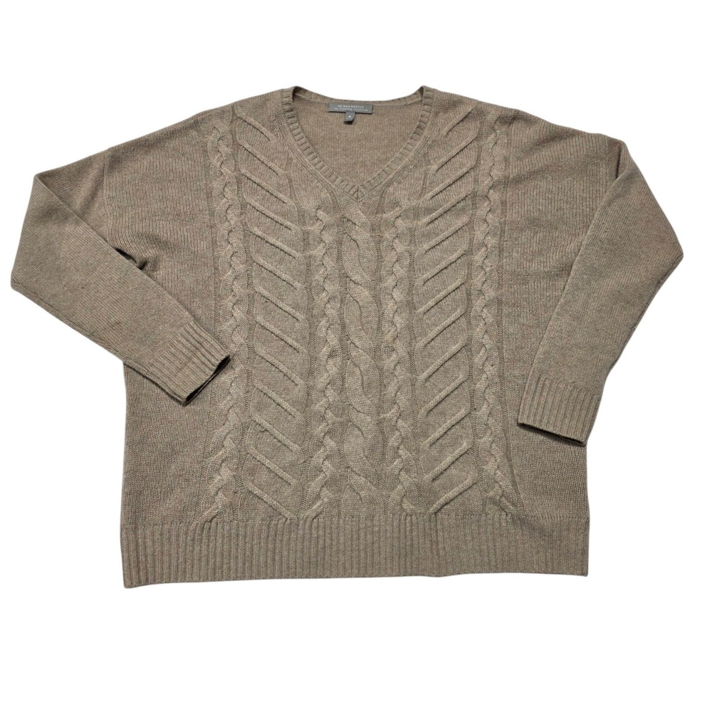 Neiman Marcus The Cashmere Collection Sweater Womens Medium Brown 100% Cashmere
